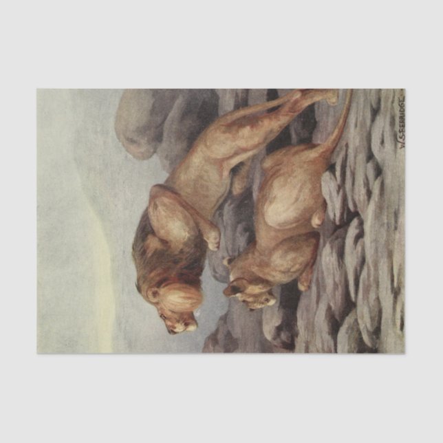 coole Löwenliebhaber entmutigen Handwerker Seidenpapier (Vorderseite)