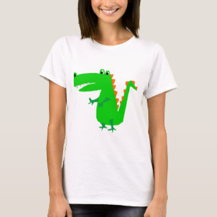Coole lustige Alligatorprimitiv-Kunst T-Shirt