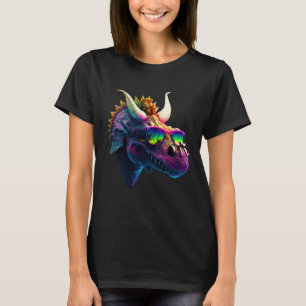 Coole lustige Dinosaurier Triceratops Sonnenbrille T-Shirt