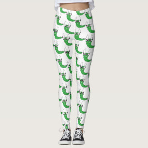 Coole lustige Nervenkitzel-Raupe mit Brillenmuster Leggings