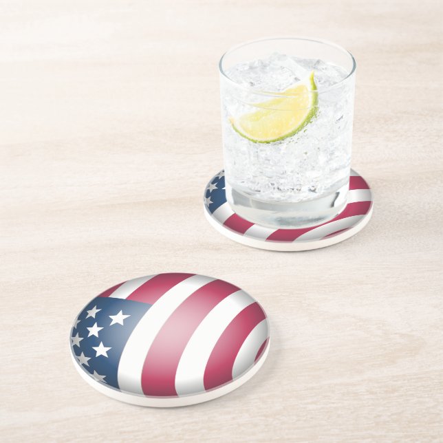 Coole, lustige Patriotische USA-Flagge Getränkeuntersetzer (Seite)