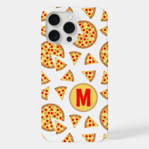 Coole lustige Pizza und Scheiben Muster weißes Mon iPhone 15 Pro Max Hülle