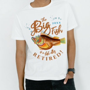 Coole lustige Terrakotta-Braun-Großer-Fisch-Opa-Re T-Shirt