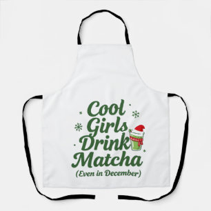 Coole Mädchen trinken Matcha sogar im Dezember Wei Schürze
