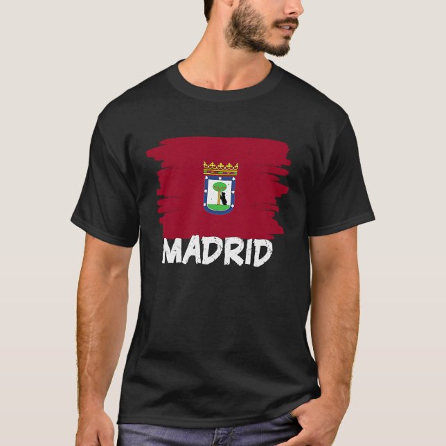 Coole Madrider Flagge T-Shirt (Vorderseite)