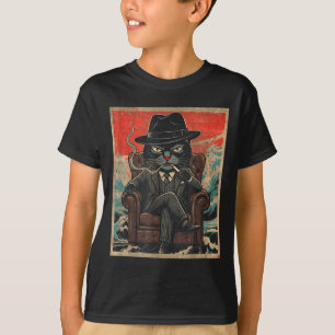 Coole Mafia-Katze Lustig The Catfather Rauchen Vin T-Shirt