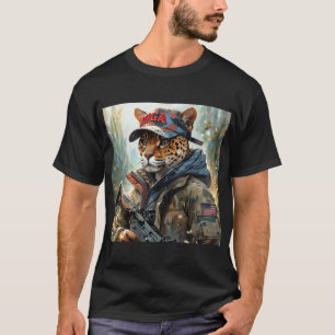 Coole MAGA Big Cat mit Gun & Camouflage JAGUAR T-Shirt