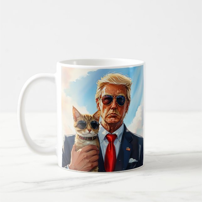 Coole MAGA Cat TRUMP mit einer katzenniedlichen So Kaffeetasse (Links)