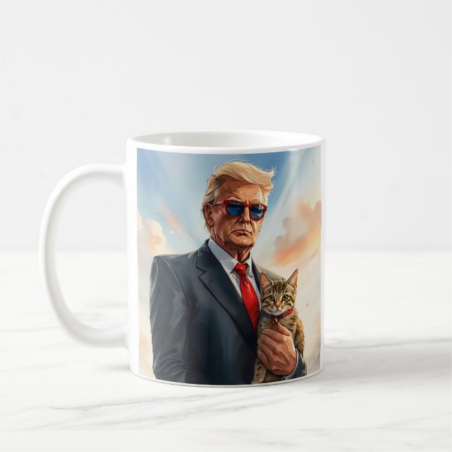 Coole MAGA Cat TRUMP mit einer katzenniedlichen So Kaffeetasse (Links)