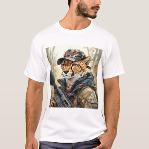 Coole MAGA-Katze mit Gun & Camouflage CHEETAH T-Shirt