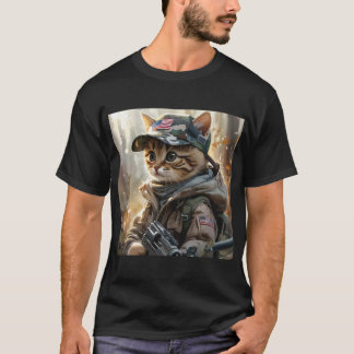 Coole MAGA-Katze mit Gun und Camouflage Niedlich A T-Shirt