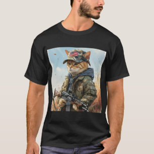 Coole MAGA-Katze mit Gun und Camouflage Niedlich A T-Shirt