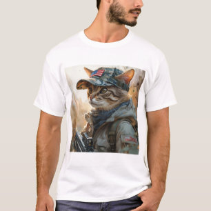 Coole MAGA-Katze mit Gun und Camouflage Niedlich A T-Shirt