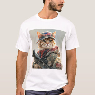 Coole MAGA-Katze mit Gun und Camouflage Niedlich A T-Shirt