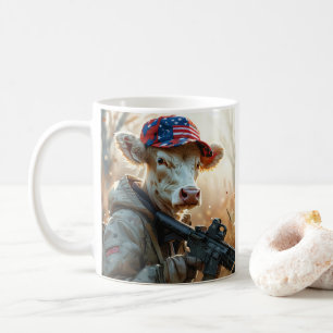 Coole MAGA Kuh mit Gun und Camouflage Niedlich AME Kaffeetasse