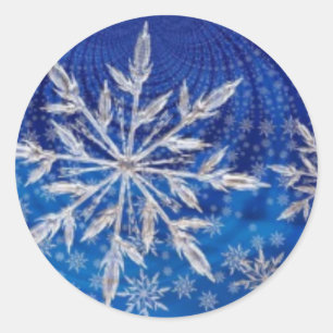 Coole magnificent Glittering Blue Snowflake Runder Aufkleber