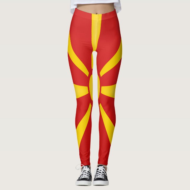 Coole Makedonien-Fahne Leggings (Vorderseite)