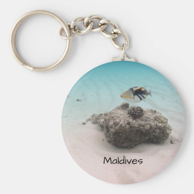 Coole Malediven Unterwasser Korallenfisch Souvenir Schlüsselanhänger (Vorne)