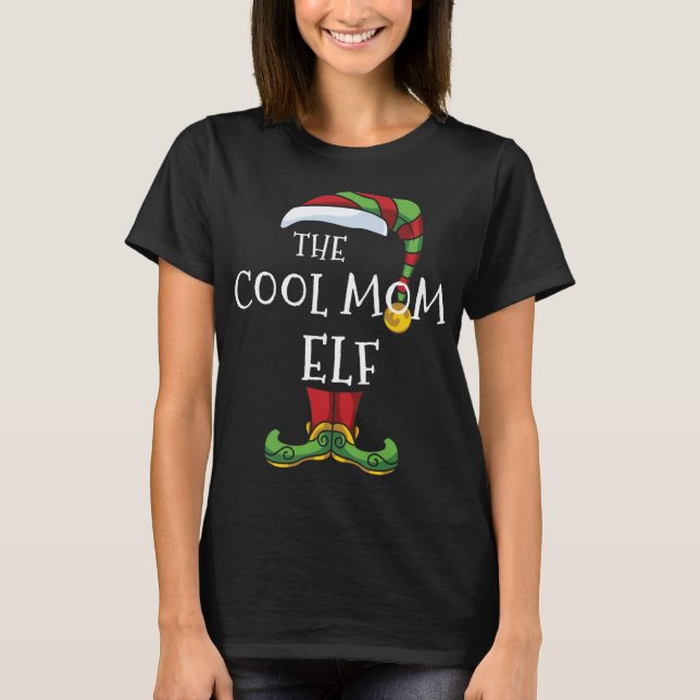 Coole Mama Elf Familie passt Weihnachten Funny Paj T-Shirt (Vorderseite)