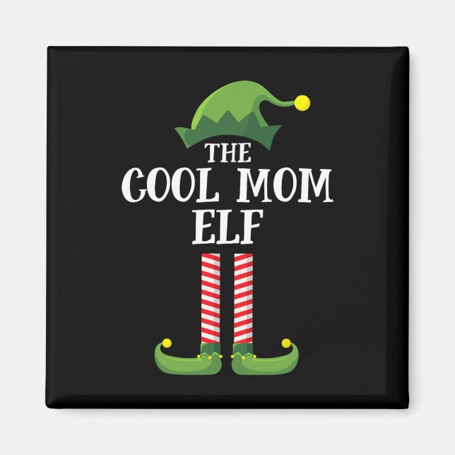 Coole Mama Elf Matching Familiengruppe Weihnachts- Magnet (Vorne)