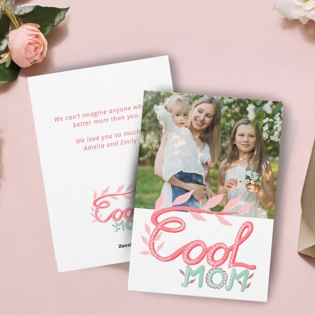 Coole Mama Handschrift Muttertagsbuch Foto Feiertagskarte (Von Creator hochgeladen)