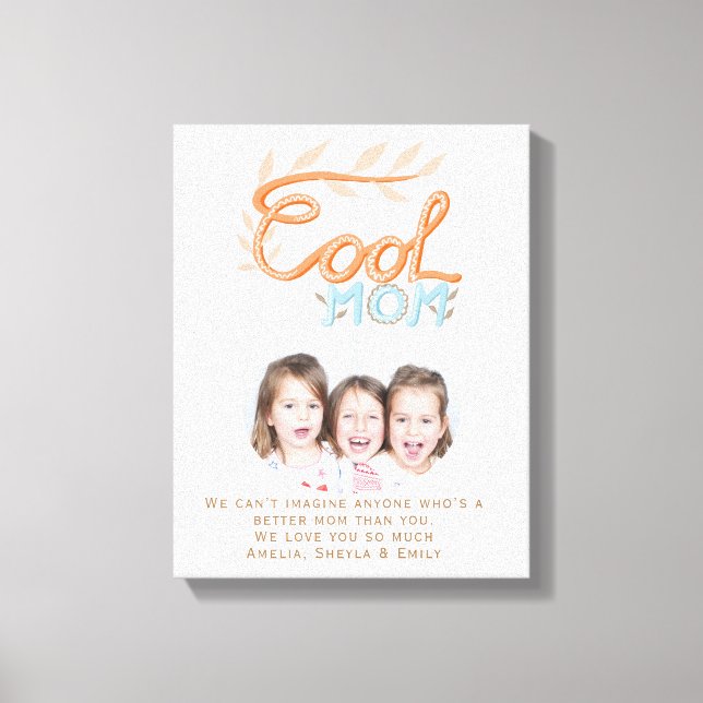 Coole Mama Handschrift Muttertagsbuch Foto Leinwanddruck (Vorderseite)