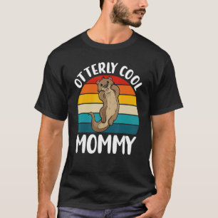 Coole Mami niedliches Otter Retro Mutter d T-Shirt