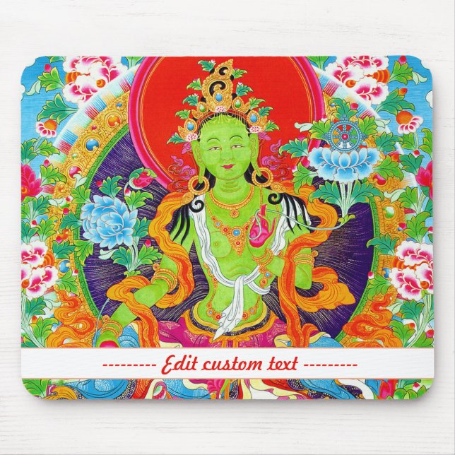 Coole Mandala Green Tara Gott lebendig Mousepad (Vorne)