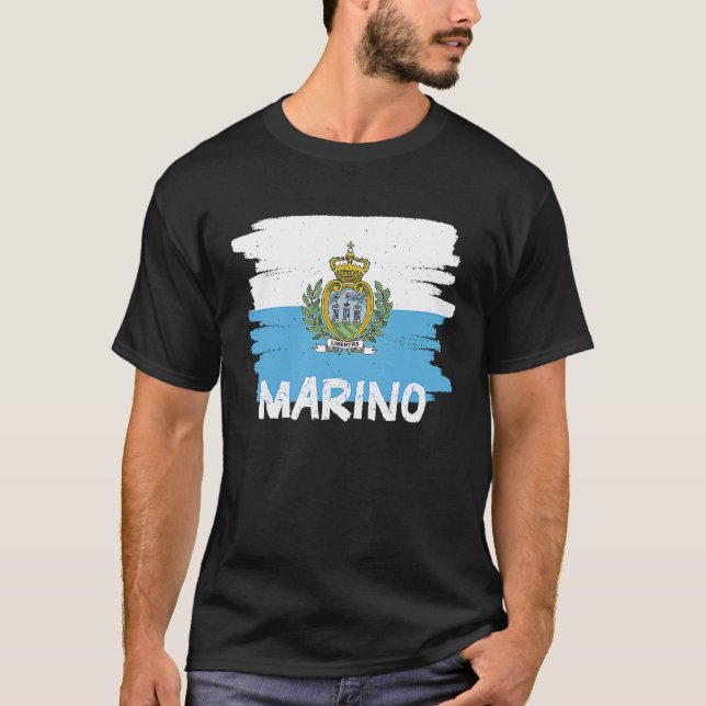 Coole Marino-Flagge T-Shirt (Vorderseite)