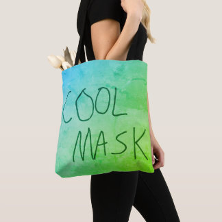 Coole Maske Original Handschrift blau und grün