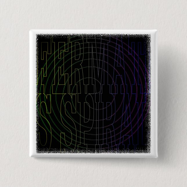 Coole Mathe Geek Text-Kunst: Fermats Spirale Button (Vorderseite)