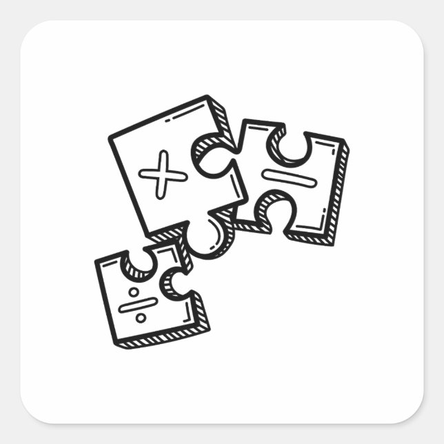 coole Mathematikspiele Quadratischer Aufkleber (Vorderseite)