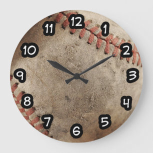 Coole Mauer zum Thema Baseball Große Wanduhr