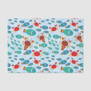 Coole Meeresfauna und -fische Seidenpapier