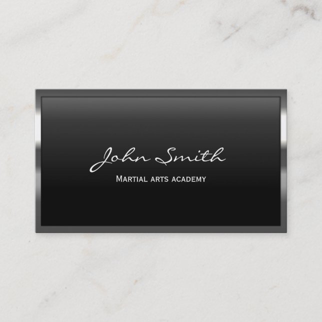 Coole Metal Border Martial Arts Business Card Visitenkarte (Vorderseite)