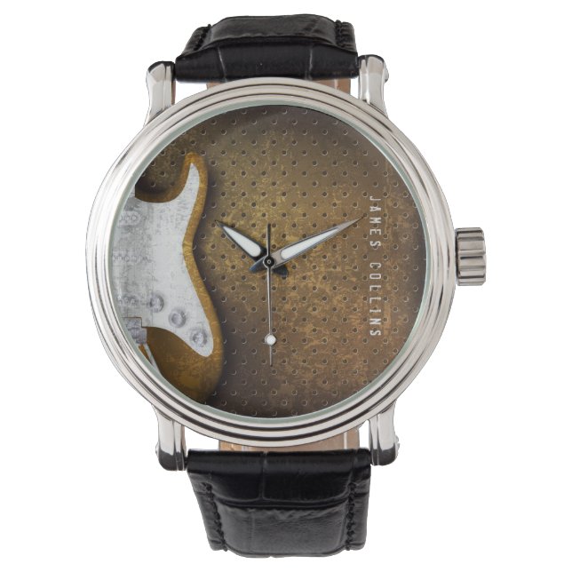 Coole Metal Grunge Electric Gitarre Personalisiert Armbanduhr (Vorderseite)