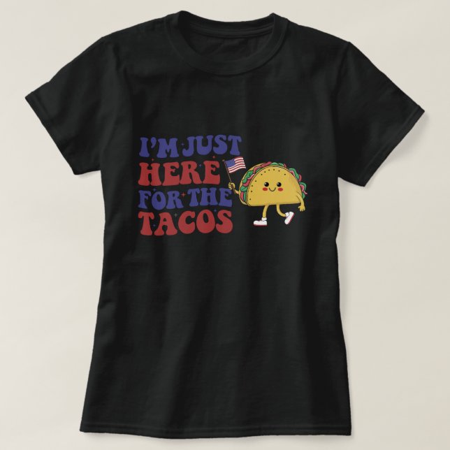 Coole mexikanische Tacos, 4. Juli amerikanische Fl T-Shirt (Design vorne)