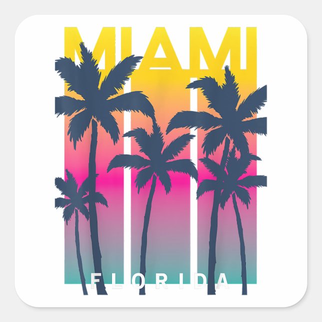 Coole Miami Florida Graphic Design T-Shirts, I Lie Quadratischer Aufkleber (Vorderseite)