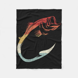 Coole minimale Fischhaken-Kunst für Angelfreunde Fleecedecke