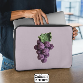 Coole Minimalistische Lila Oma Chic Crochet Traube Laptopschutzhülle