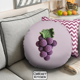 Coole Minimalistische Lila Oma Chic Crochet Traube Rundes Kissen