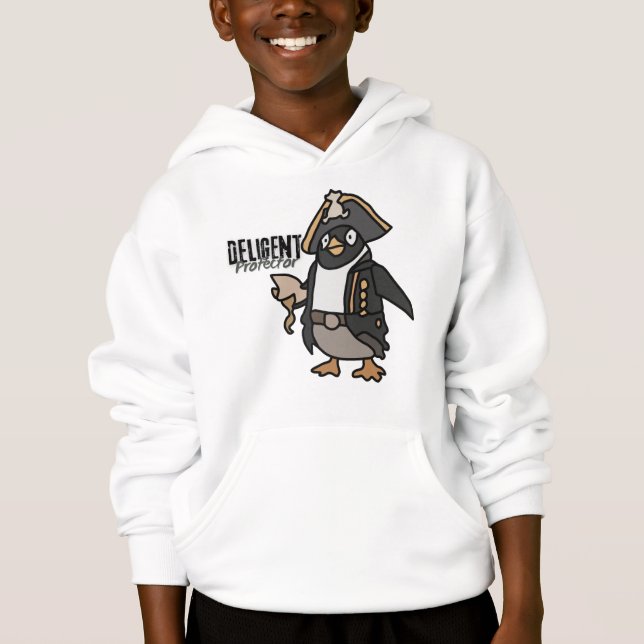 Coole Minimalistische Penguin Chilling | Funny Hoodie (Vorderseite)