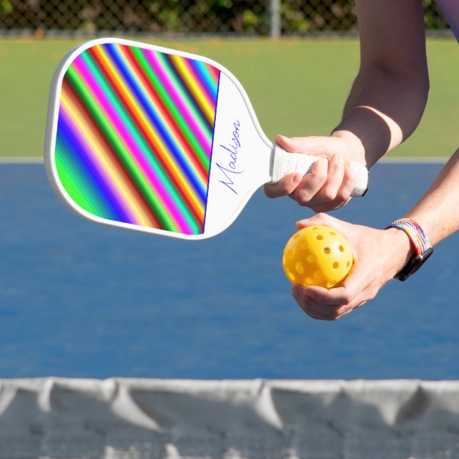 Coole Mod Streifen personalisiert Pickleball Schläger (InSitu)