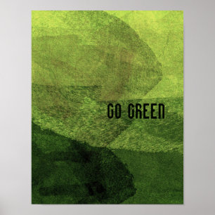 Coole moderne abstrakt-go-grüne Malkunst Poster