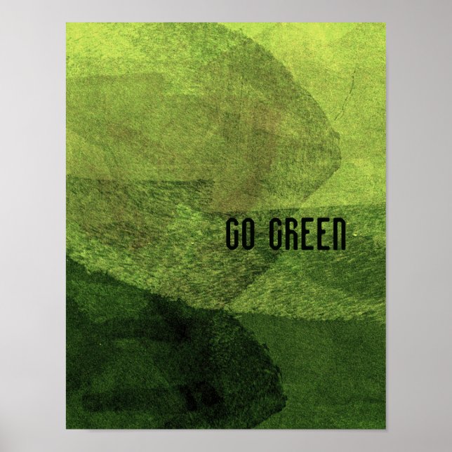 Coole moderne abstrakt-go-grüne Malkunst Poster (Vorne)