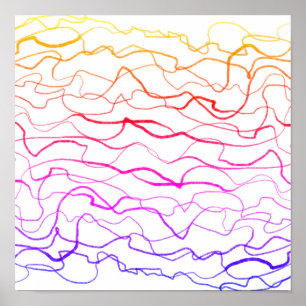 coole, moderne, abstrakte und farbenfrohe, gewellt poster