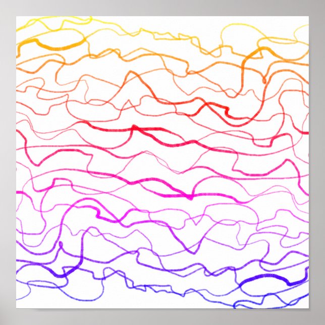 coole, moderne, abstrakte und farbenfrohe, gewellt poster (Vorne)