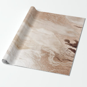 Coole, moderne Braungoldbraune Marmorsteintextur Geschenkpapier