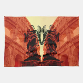 Coole moderne Collage des historischen Rom in Rot Geschirrtuch