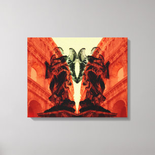 Coole moderne Collage des historischen Rom in Rot Leinwanddruck